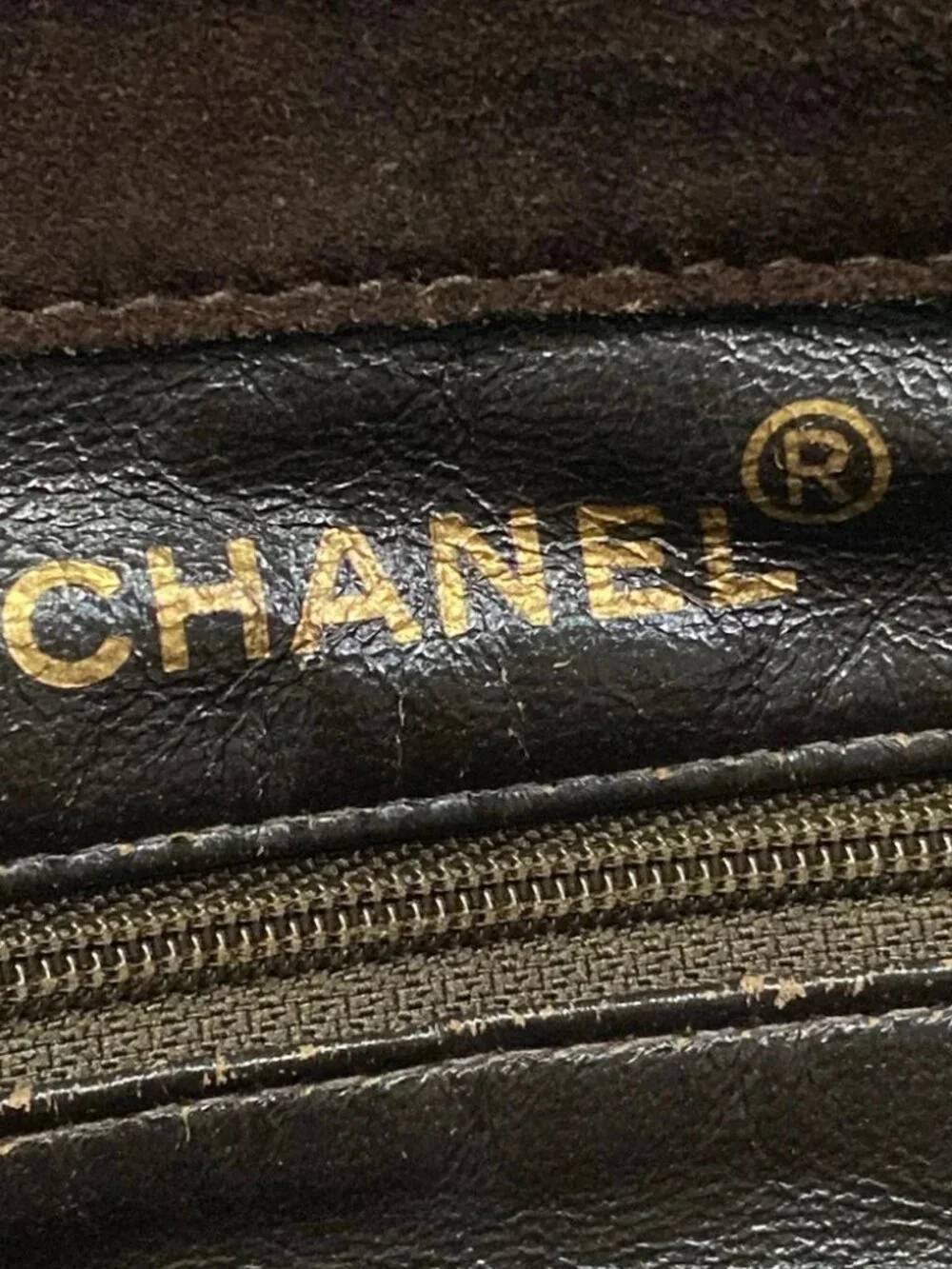 CHANEL Brown Suede Tote Bag